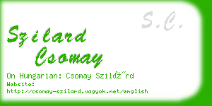 szilard csomay business card